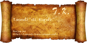 Tasnádi Kunó névjegykártya
